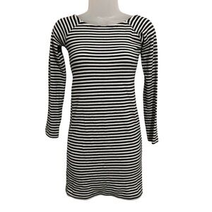 BONGO 90s Y2K Black and White Stripe Ribbed Knit Bodycon Mini Dress size S